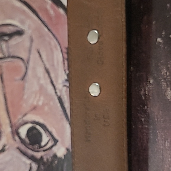 ONYX BY BRIGHTON LEATHER BELT WITH SILVER GOLF MOTIFS - Picture 10 of 10